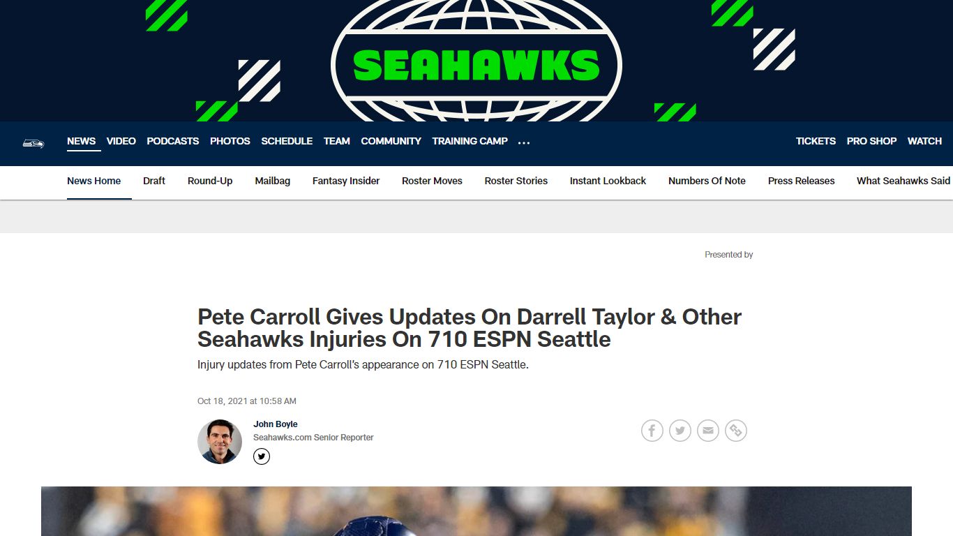 Pete Carroll Gives Updates On Darrell Taylor & Other Seahawks Injuries ...
